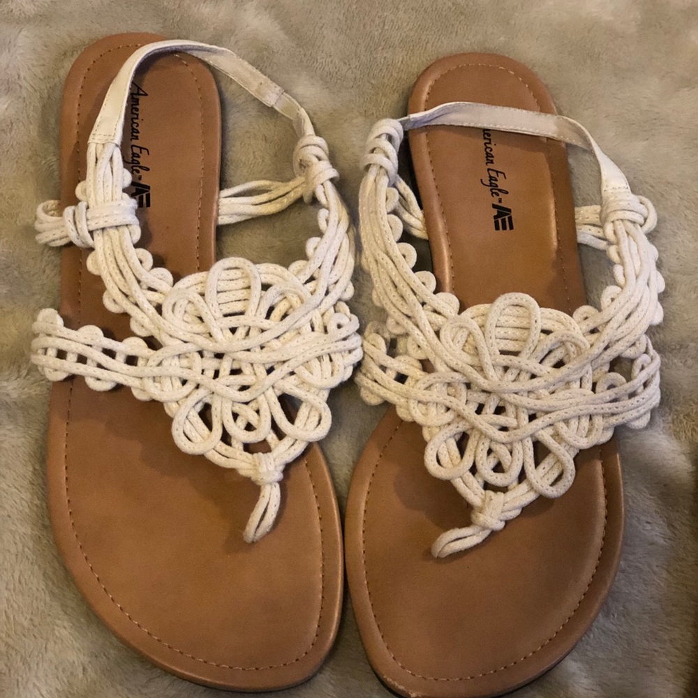 American Eagle White Sandals